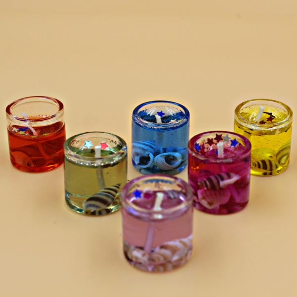 small gel glass candles